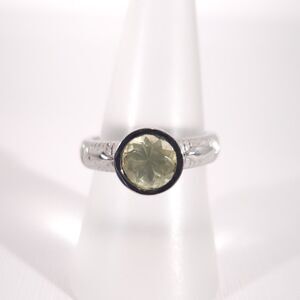 Lemon-Lime Quartz Ring Stainless Steel Size 8